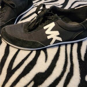 Michael Kors Black Sneakers with White MK Logo